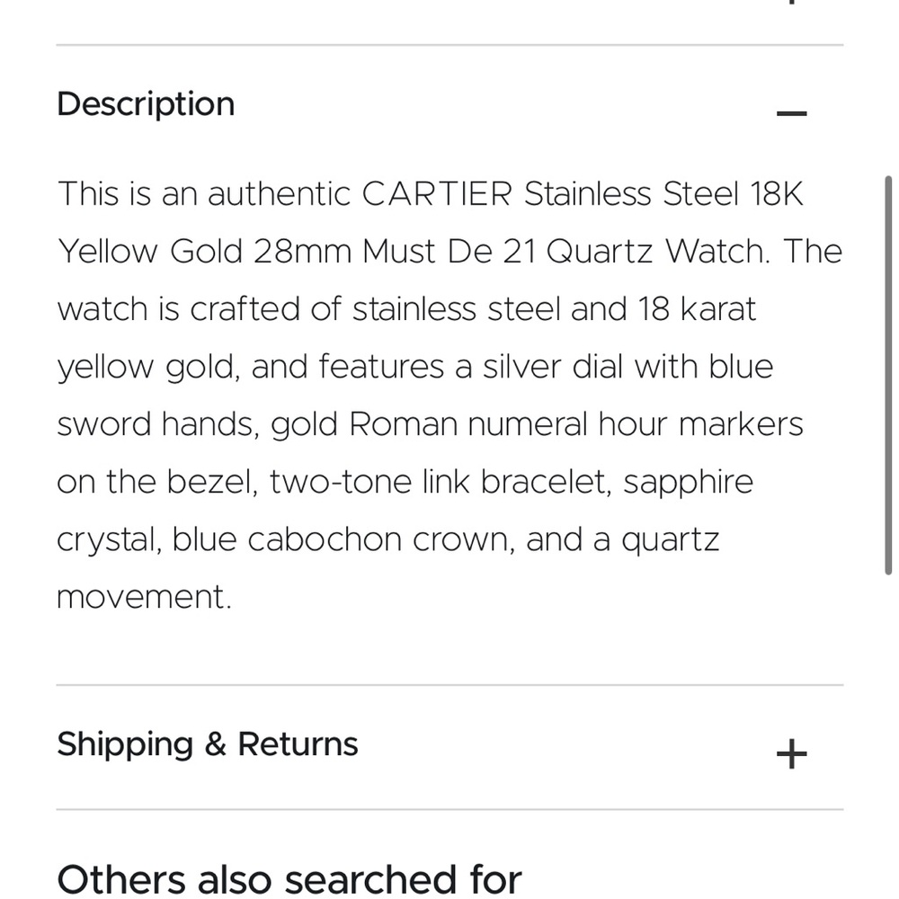 Cartier Two-Tone Silver and Gold Watch - Picture 7 of 7